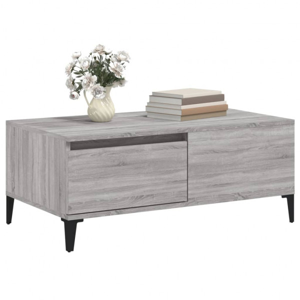 Mesa de centro madera contrachapada gris Sonoma 90x50x36.5 cm M 4