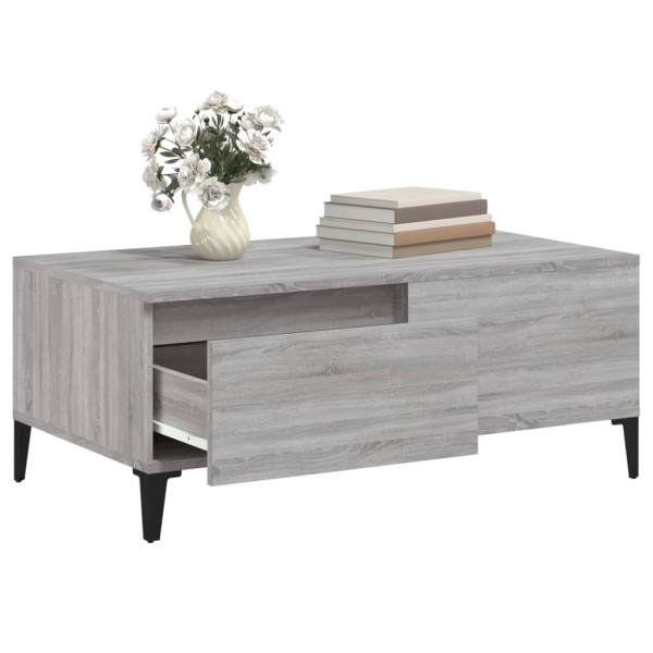 Mesa de centro madera contrachapada gris Sonoma 90x50x36.5 cm M 5