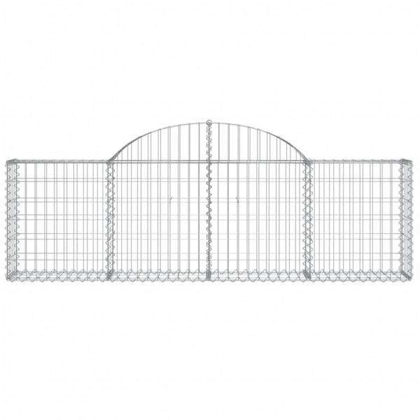 Cestas de gaviones 15 uds forma de arco hierro 200x30x60/80 cm M 4