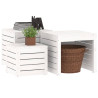 3 pcs conjunto de caixas de jardim pinho maciço branco 4