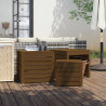Set cajas de jardín 3 pzas madera maciza pino gris marrón miel 1