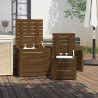Set cajas de jardín 3 pzas madera maciza pino gris marrón miel 3