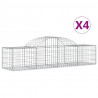 Cestos gabião arqueados 4 pcs 200x50x40/60 cm ferro galvanizado 2