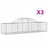 Cestos gabião arqueados 3 pcs 200x50x40/60 cm ferro galvanizado 2