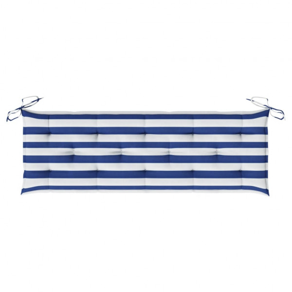 Cojín banco jardín tela Oxford a rayas azul y blanco 150x50x7cm M 5