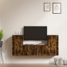 Set de muebles de TV 3 pzas madera contrachapada roble ahumado 1