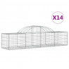 Cestos gabião arqueados 14pcs 200x50x40/60 cm ferro galvanizado 2