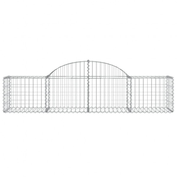 Cestos gabião arqueados 14pcs 200x50x40/60 cm ferro galvanizado M 4