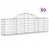 Cestos gabião arqueados 9 pcs 200x30x60/80 cm ferro galvanizado 2