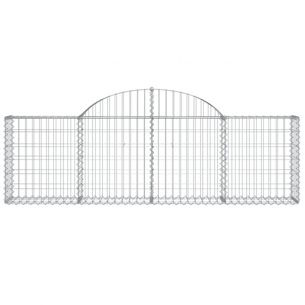 Cestos gabião arqueados 7 pcs 200x30x60/80 cm ferro galvanizado M 4