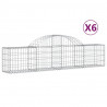 Cestos gabião arqueados 6 pcs 200x30x40/60 cm ferro galvanizado 2