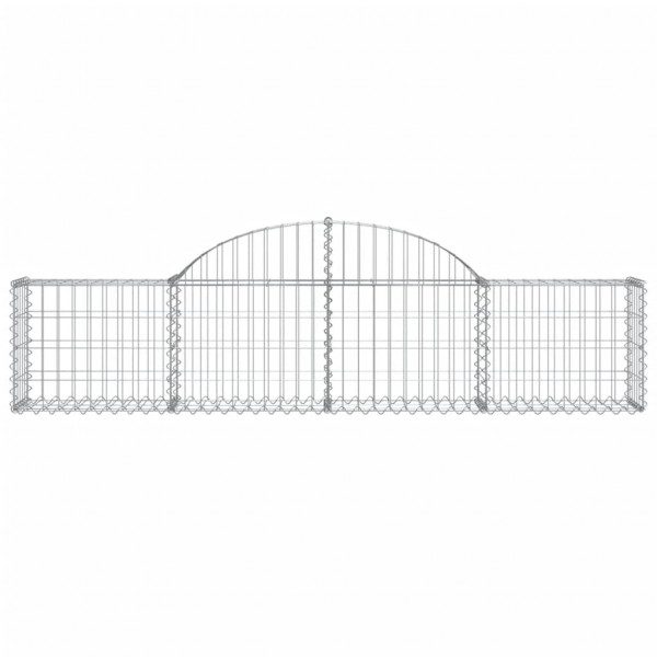 Cestos gabião arqueados 6 pcs 200x30x40/60 cm ferro galvanizado M 4