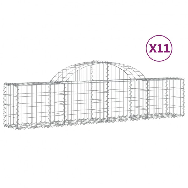 Cestos gabião arqueados 11pcs 200x30x40/60 cm ferro galvanizado M 2