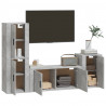 Set de muebles de TV 4 pzas madera contrachapada gris hormigón 3