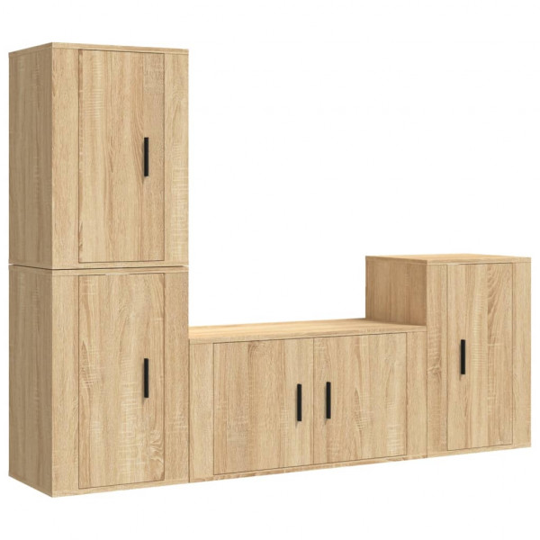 Set de muebles para TV 4 pzas madera contrachapada roble Sonoma M 2