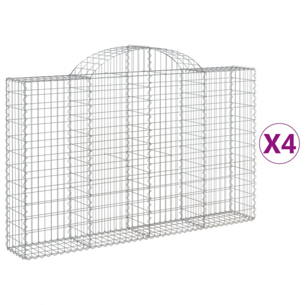 Cestos gabião arqueados 4pcs 200x30x120/140cm ferro galvanizado M 2