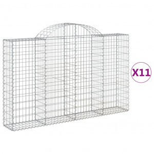 Cestos gabião arqueados 11pcs 200x30x120/140 ferro galvanizado H