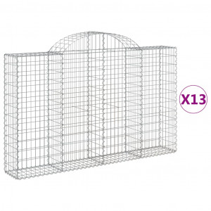 Cestos gabião arqueados 13 pcs 200x30x120/140 ferro galvanizado H