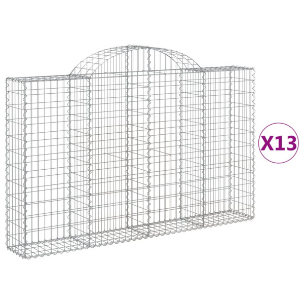 Cestos gabião arqueados 13 pcs 200x30x120/140 ferro galvanizado M 2