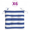 Almofadões p/ cadeira 6 pcs tecido oxford riscas azul/branco 2