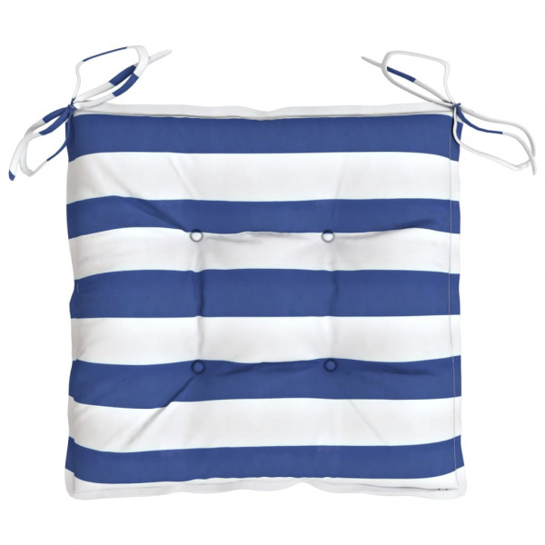 Cojines de silla 6 uds tela Oxford rayas azul blanco 50x50x7 cm M 4