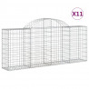 Cestos gabião arqueados 11pcs 200x30x80/100cm ferro galvanizado 2