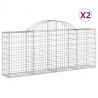Cestos gabião arqueados 2 pcs 200x30x80/100cm ferro galvanizado 2