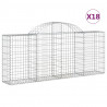 Cestos gabião arqueados 18pcs 200x30x80/100cm ferro galvanizado 2