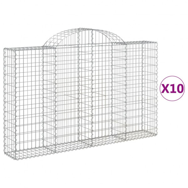 Cestos gabião arqueados 10pcs 200x30x120/140 ferro galvanizado M 2