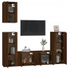 Set de muebles para TV 5 pzas madera contrachapada roble marrón 3