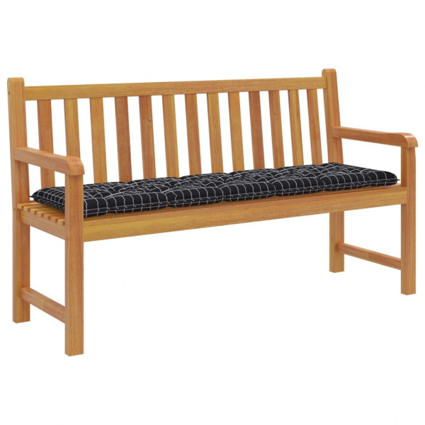 Almofadão p/ banco jardim 180x50x7cm tecido oxford xadrez preto M 3