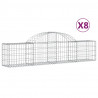 Cestos gabião arqueados 8 pcs 200x30x40/60 cm ferro galvanizado 2