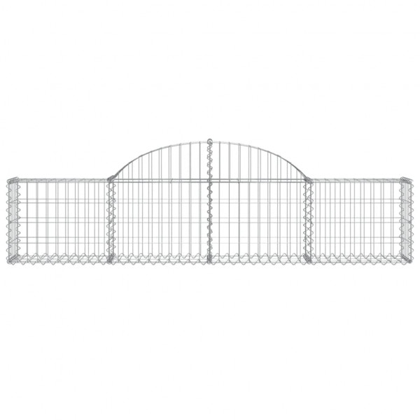 Cestas de gaviones 8 uds forma de arco hierro 200x30x40/60 cm M 4