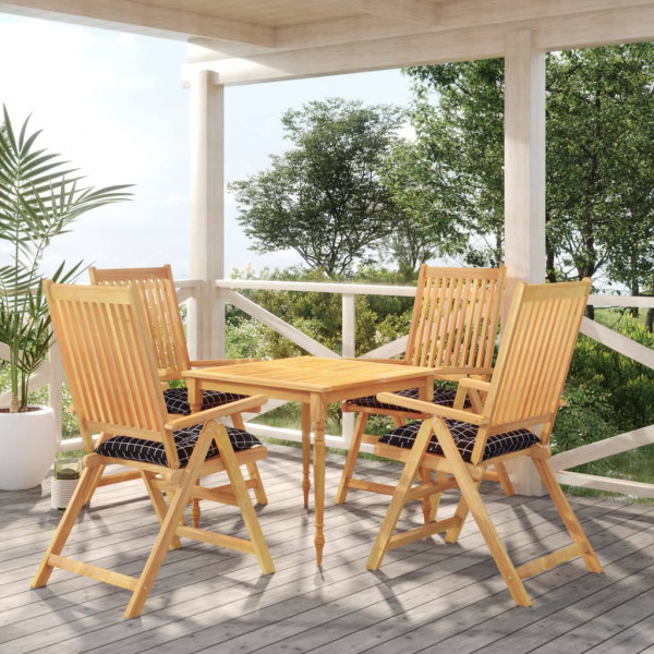 Cojines para silla 4 uds tela Oxford a cuadros negro 50x50x7 cm D