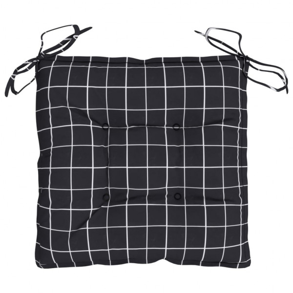 Almofadas para cadeira 4 peças tecido Oxford xadrez preto 50x50x7 cm M 4