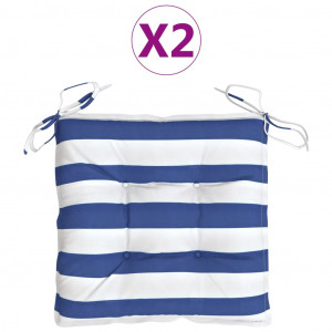 Almofadões p/ cadeira 2pcs tecido oxford riscas azul/branco H