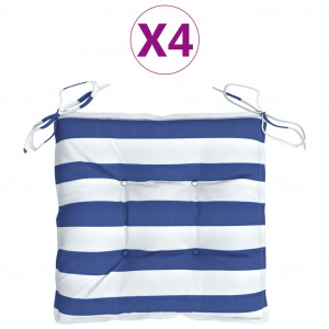 Almofadões p/ cadeira 4 pcs tecido oxford riscas azul/branco H