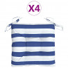 Cojines de silla 4 uds tela Oxford rayas azul blanco 50x50x7 cm 2