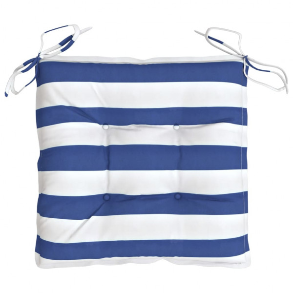 Cojines de silla 4 uds tela Oxford rayas azul blanco 50x50x7 cm M 4