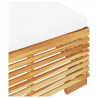 Taburete de jardín con cojín color crema madera maciza teca 5