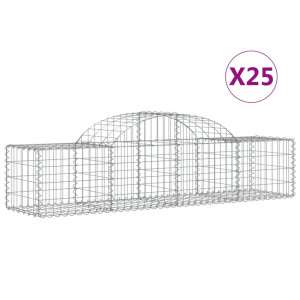 Cestos gabião arqueados 25pcs 200x50x40/60 cm ferro galvanizado H