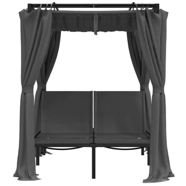 Espreguiçadeira dupla com cortinas laterais e no topo antracite M 5