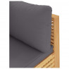 Sofá esquina jardín con cojines gris oscuro madera maciza teca 5