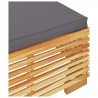 Taburete de jardín con cojín gris oscuro madera maciza teca 5