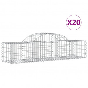 Cestos gabião arqueados 20pcs 200x50x40/60 cm ferro galvanizado H