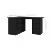 Escritorio de esquina madera contrachapada negro 145x100x76 cm 6