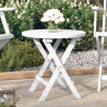 Mesa de jardim dobrável Ø 46 cm madeira de acácia maciça branco 1
