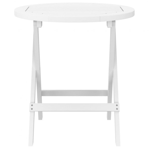 Mesa de jardín plegable madera maciza de acacia blanco Ø 46 cm M 3