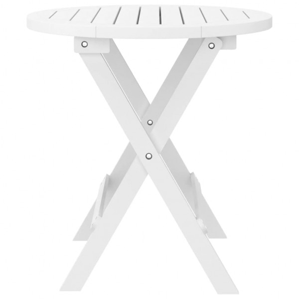 Mesa de jardim dobrável Ø 46 cm madeira de acácia maciça branco M 4