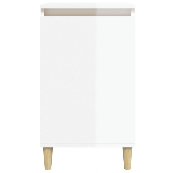 Mesas cabeceira 2pcs 40x35x70cm deriv. madeira branco brilhante M 5